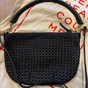 Clare V Petit Moyen Black Rattan